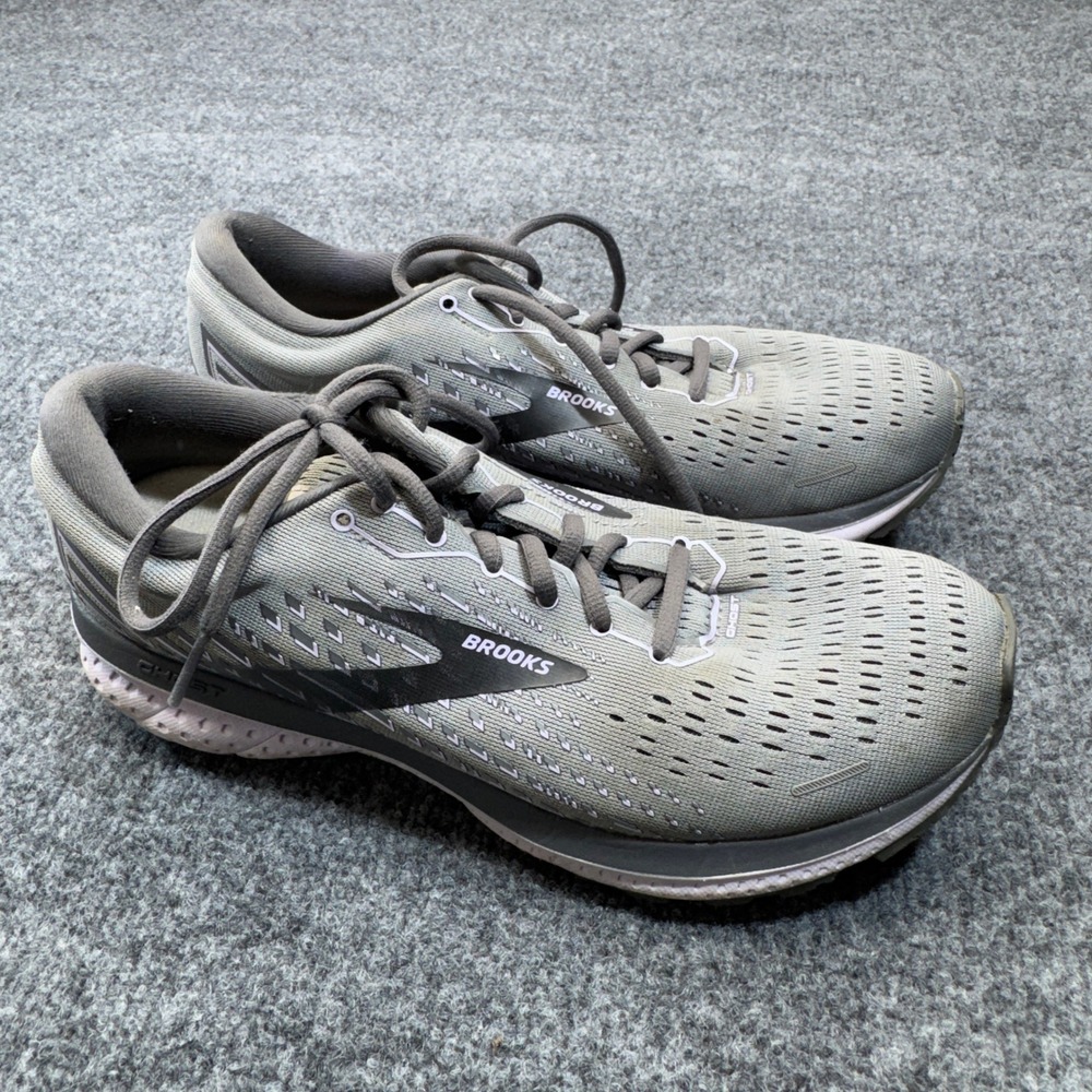 Brooks Ghost 13 Running Shoes Womens 9.5 Gray Black DNA Loft Cushioned Sneakers